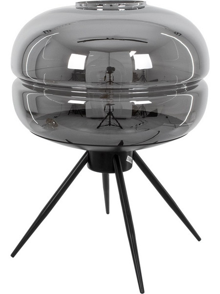 Globostar Javan 00738 Πορτατίφ Ε27 Διαφανές Μαύρο Φ30xΥ19cm