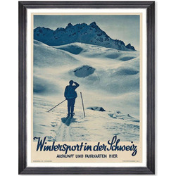Κάδρο Wintersport Poster FA13476 50x70cm Multi MindTheGap Κάθετοι Ξύλο,Γυαλί