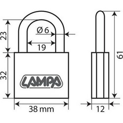 ΛΟΥΚΕΤΟ 40mm STANDARD ΜΕ 3 ΚΛΕΙΔΙΑ