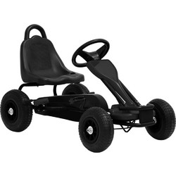 vidaXL Ποδοκίνητο Παιδικό Go Kart Μονοθέσιο με Πετάλια Μαύρο 80199