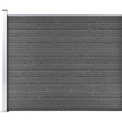vidaXL Πάνελ Περίφραξης Μαύρο 175 x 146 εκ. από WPC