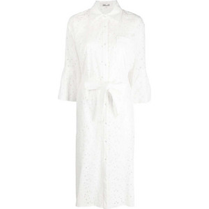 Diane Von Furstenberg Liora Midi Καθημερινό Φόρεμα Λευκό DVFDL1R041WHITE