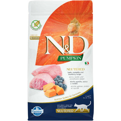 Farmina N&D Pumpkin Grain Free Neutered Adult with Lamb, Pumpkin & Blueberry 1.5kg
