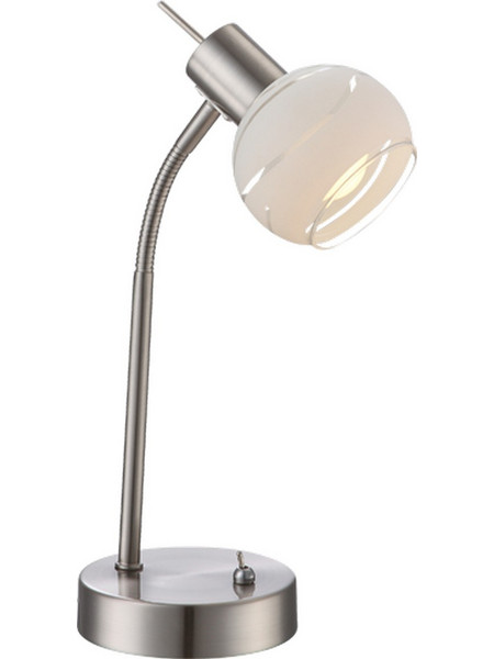 Φωτιστικό Σαλονιού Επιτραπέζιο Elliott 1xE14 Max5W Μέταλλο Νίκελ Ματ Διάφανο