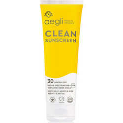 Aegli Premium Organics Clean Sunscreen Αντηλιακή Κρέμα Σώματος Αντιγηραντική SPF30 100ml