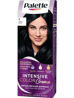 Schwarzkopf Palette Intensive Color Creme 1 Μαύρο Μπλε Μόνιμη Βαφή Μαλλιών 50ml