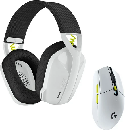 Gaming Headset Logitech G435 & G305 Ασύρματο Gaming Headset Over Ear White Black Set