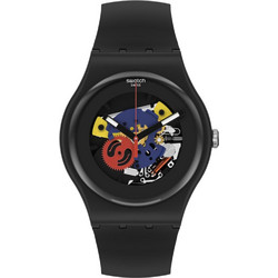 Swatch Γυναικείο Ρολόι με Μαύρο Λουράκι SO29B107