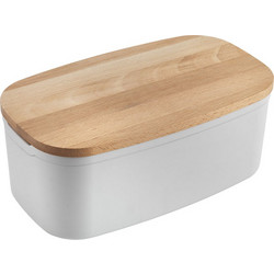 Ψωμιέρα Πλαστική Bready Με Ξύλινο Καπάκι 35x20x14εκ. Metaltex 585020 - METALTEX - 585020
