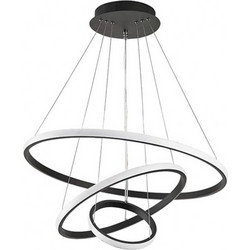 Vito Trio 2025961 5900436602510 Κρεμαστό Φωτιστικό Οροφής LED με Φυσικό Λευκό Φως Μαύρο Φ40cm