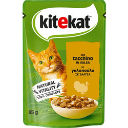 Kitekat Natural Vitality with Turkey in Gravy 85gr