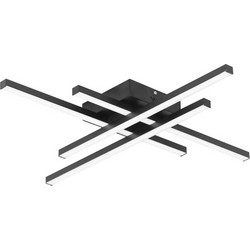POWERTECH LED φωτιστικό οροφής HLL-0111, 50W, 4500K, 9x60x60cm, μαύρο