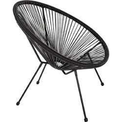 HomeMarkt Acapulco Πολυθρόνα Κήπου Rattan Μαύρη HM5872.01