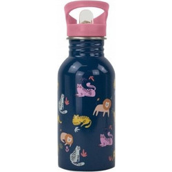 Yoko Design Big Cats Παιδικό Μπουκάλι Θερμός Ανοξείδωτο με Καλαμάκι Μπλε 350ml