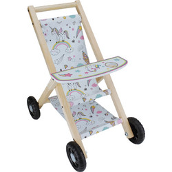 Zita Toys Ξύλινο Καροτσάκι Κούκλας