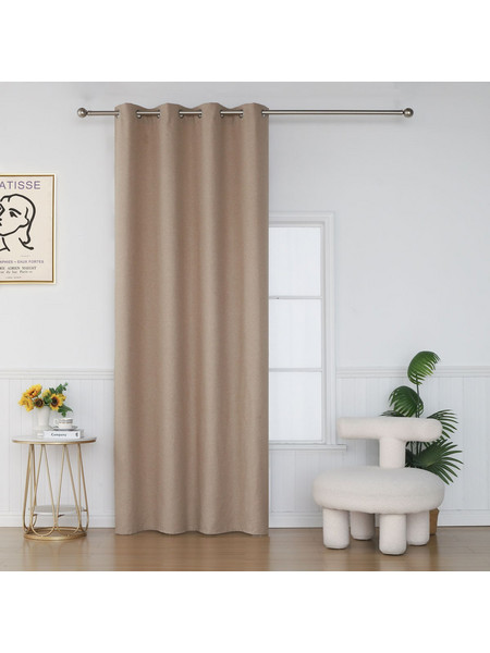 Βιοκαρπέτ Κουρτίνα με Τρουκς 140x265 Sonia 03 Light Brown