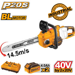 Ingco CGSLI401682 Αλυσοπρίονο Μπαταρίας 20V 4.8kg με Λάμα 40cm