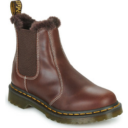 Dr. Martens 2976 Leonore Γυναικεία Μποτάκια Chelsea Δερμάτινα Ταμπά με Χοντρό Χαμηλό Τακούνι και Γούνα 30954201