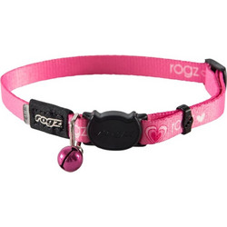 Rogz Kiddy Περιλαίμιο Γάτας Ροζ Καρδιές XSmall