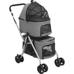 vidaXL Καρότσι Μεταφοράς Σκύλου έως 10kg Γκρι 83x48x97cm 172205