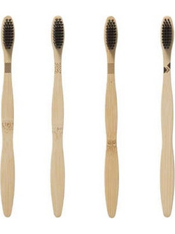Aria Trade Bamboo Οδοντόβουρτσες 4τμχ Μαύρες