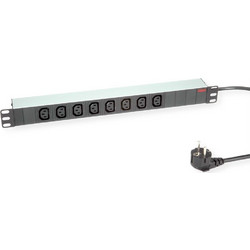 Roline 19" PDU for Cabinets 8x 3600W IEC320 C13 - German Type M Aluminium 2m 19.07.1628