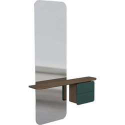 Καθρέπτης Τοίχου One More Look 5820C5620-3 78x15x118cm Dark Oak-Green Umage Ατσάλι,Ξύλο