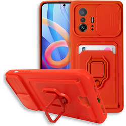 Bodycell Multifunction Case with Ring Red (Xiaomi 11T / 11T Pro)