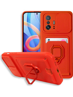 Bodycell Multifunction Case with Ring Red (Xiaomi 11T / 11T Pro)