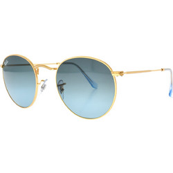 Ray-Ban RB3447 001/3M Γυαλιά Ηλίου Στρογγυλά Μεταλλικά Χρυσά με Μπλε Degradee Φακό