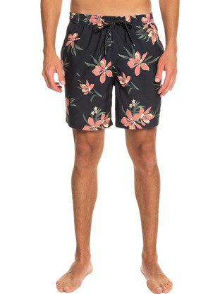 Quiksilver Everyday Mix Volley 17 Ανδρικό Μαγιό Σορτς Floral Μαύρο EQYJV04002-KTA6