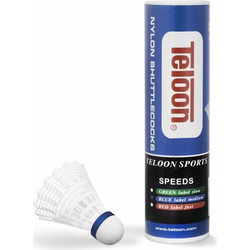 Μπαλάκια Badminton Προπόνησης Νάιλον, μεσαίας ταχύτητας (6 τμχ.) Teloon 42072