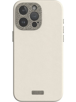 Moshi Napa Leather Back Cover with MagSafe Eggnog White (iPhone 15 Pro)