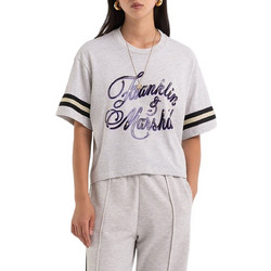 Μπλούζα Κοντομάνικη Franklin & Marshall T-shirt JW3023.000.1000P01-DM01-ASH GREY MELANGE Γυναικείο