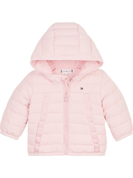 TOMMY HILFIGER BABY MONOTYPE TAPE PUFFER PINK CRYSTAL KN0KN01722-TJS