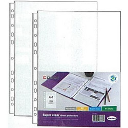 Ζελατίνες πολύτρυπες super clear πάχος 0,04mm. Α4 100τεμ. (Σετ 1τεμ)