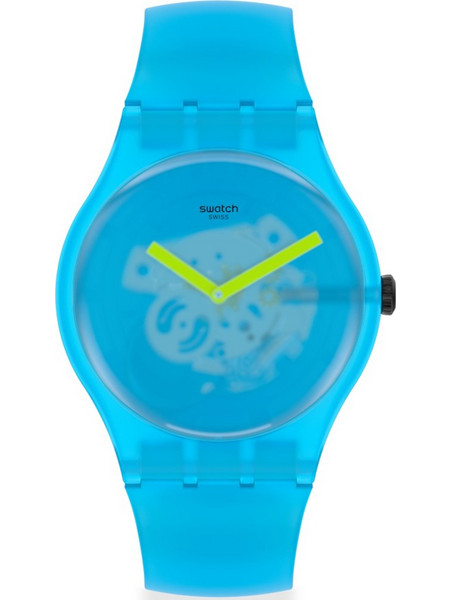 Swatch Ocean Blur Γυναικείο Ρολόι με Μπλε Καουτσούκ Λουράκι SUOS112