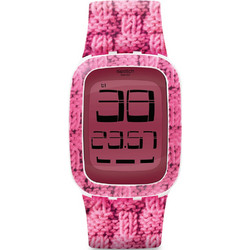 Swatch Ψηφιακό Γυναικείο Ρολόι με Φούξια Καουτσούκ Λουράκι SURW109