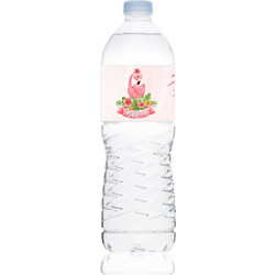 Ετικέτα Νερού Βάπτισης για μπουκάλι 0,5L Αυτοκόλλητη 20 x 4 εκατοστά με Φλαμίγκο, Λουλούδια