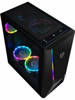 Hiditec V20 Pro Black Gaming Midi Tower Κουτί Υπολογιστή με Πλαϊνό Παράθυρο