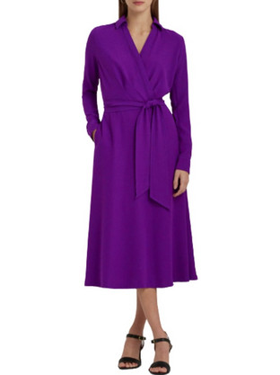 Lauren Ralph Lauren Midi Καθημερινό Φόρεμα Κρουαζέ Μωβ 250853337022
