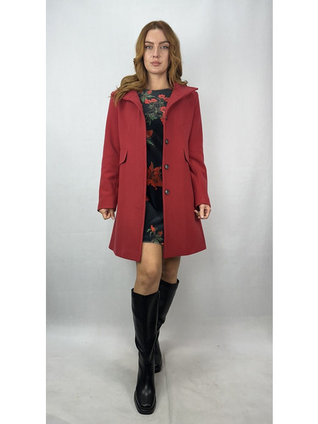 ...96015 Κόκκινο γυναικείο παλτό Κόκκινο Passager