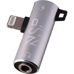 NSP ΜΕΤΑΤΡΟΠΕΑΣ 2 ΣΕ 1 CHARGING AND AUDIO ADAPTER LIGHTNING TO 3.5MM JACK+LIGHTNING SILVER