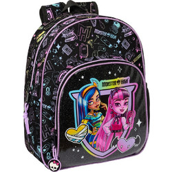 Safta Monster High Σχολική Τσάντα Πλάτης Δημοτικού Μαύρη 612498609