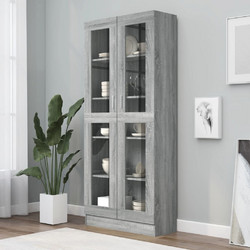vidaXL Βιτρίνα Γκρι Sonoma 82,5x30,5x185 εκ. από Επεξεργασμένο Ξύλο 815622