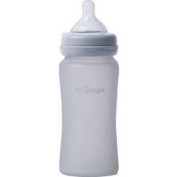 Bo Jungle B-Thermo Γυάλινο Μπιμπερό με Θηλή Σιλικόνης 3m+ Grey 240ml 595120