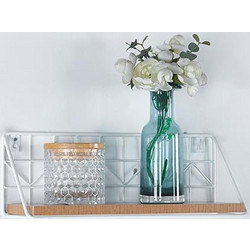 Ράφι επιτοίχιο μεταλλικό λευκό 40x12xY14 cm