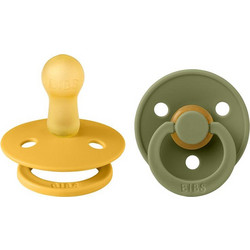 BIBS Colour Πιπίλες Καουτσούκ 6m+ Honey Bee Olive 2τμχ