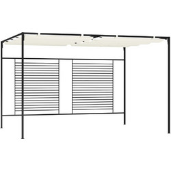 VidaXL Πέργκολα με Πτυσσόμενη Οροφή Κρεμ 3 x 4 x 2,3 μ. 180 γρ./μ