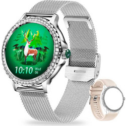 SoPrii X1-A88 - Γυναικείο Smartwatch Αδιάβροχο Fitness Tracker IP68 Έξυπνο ρολόι με διαχείριση γυναικείου κύκλου Mετρητή καρδιακών παλμών Πιεσόμετρο Μόνιτορ ύπνου Γυναικείο ρολόι για iOS & Android Aση